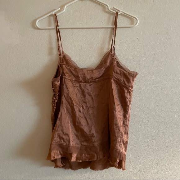 Abercrombie and Fitch rose red silk Y2K tank top with lace detailing - Picture 7 of 7